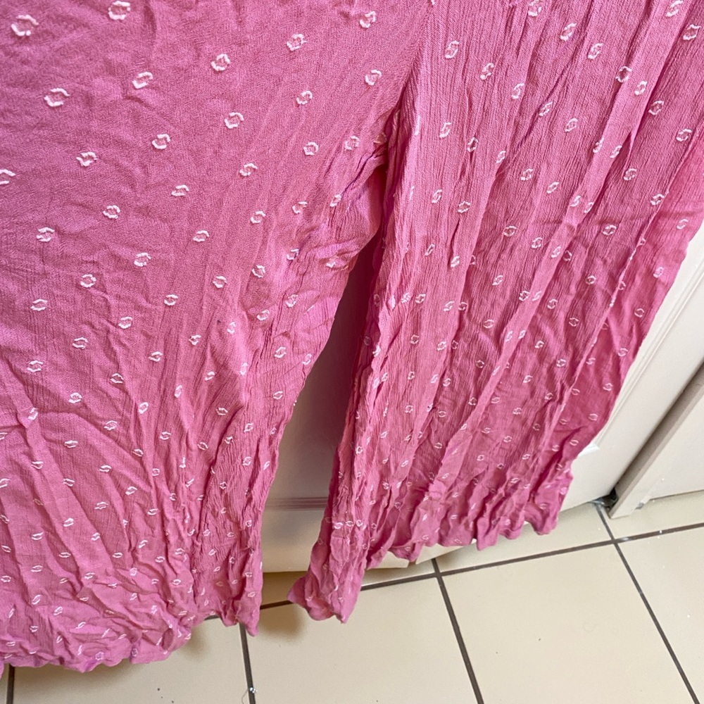 Free People Romper Pink/Rose with Puff Sleeves - Picture 8 of 16